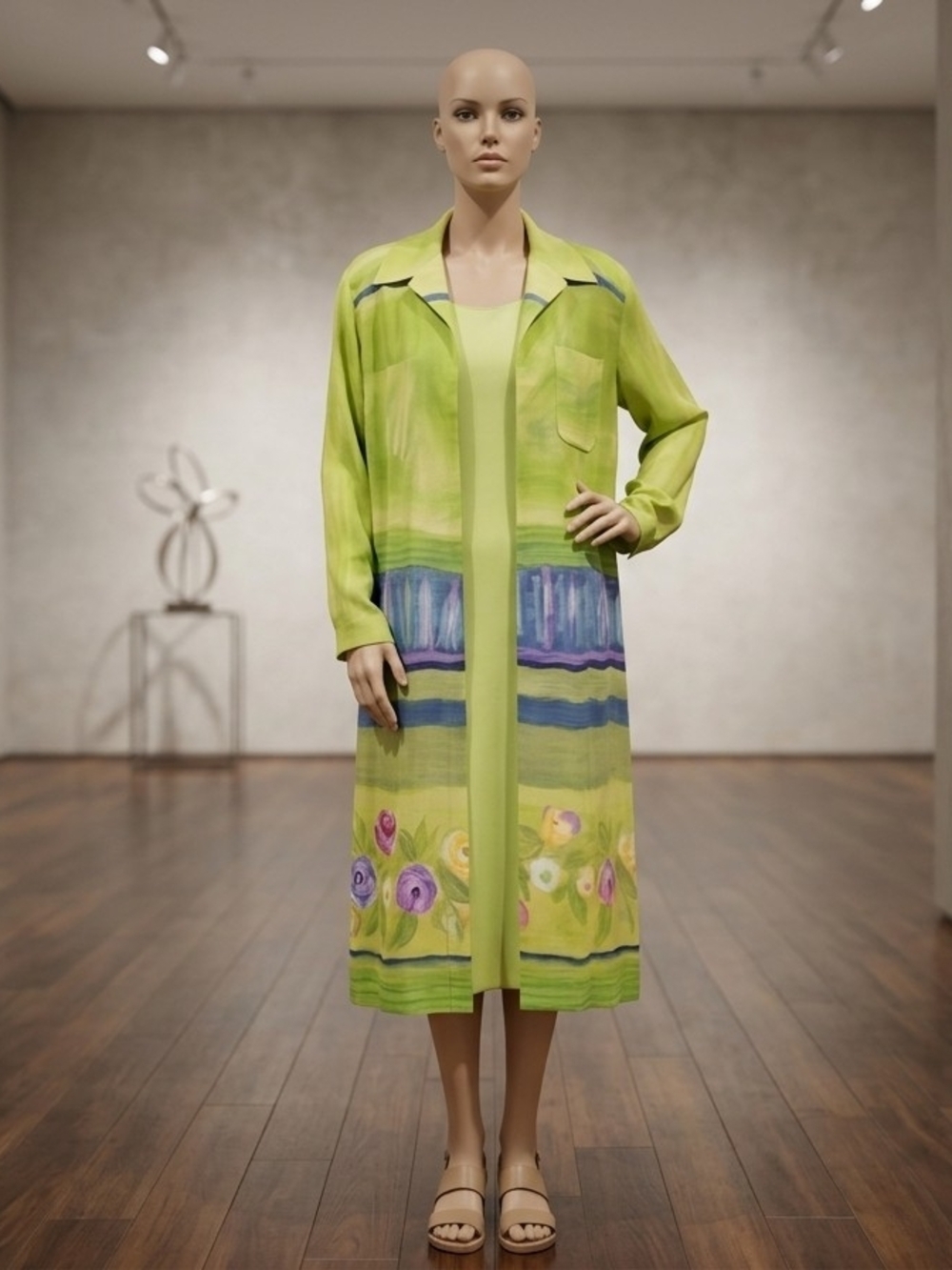 Vintage Joseph Ribkoff 2-Piece Dress & Duster Jacket Set Size 12 Pre-owned - Picture 1 of 16
